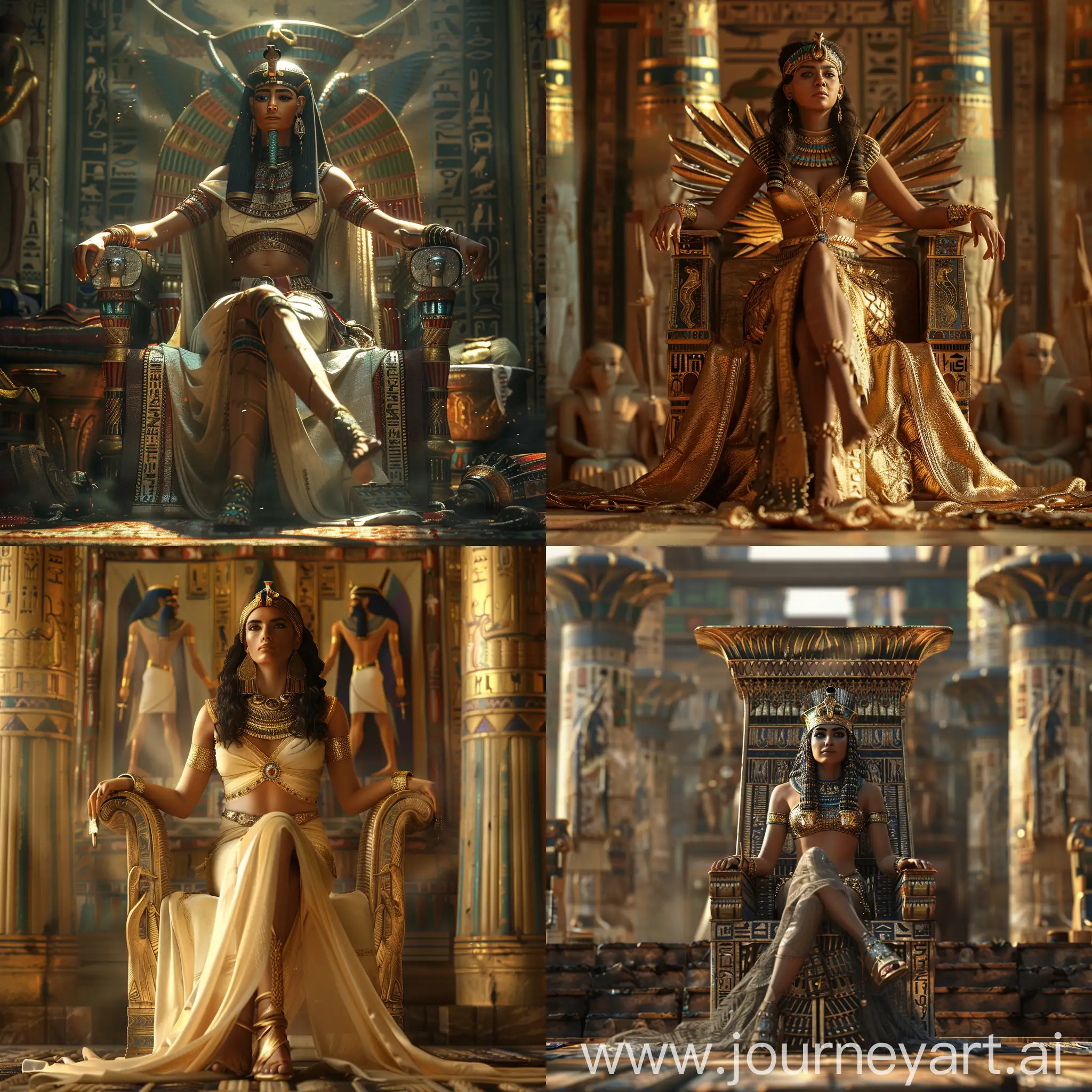 Queen-of-Ancient-Egypt-Sitting-on-Throne-in-Dramatic-Cinematic-Setting