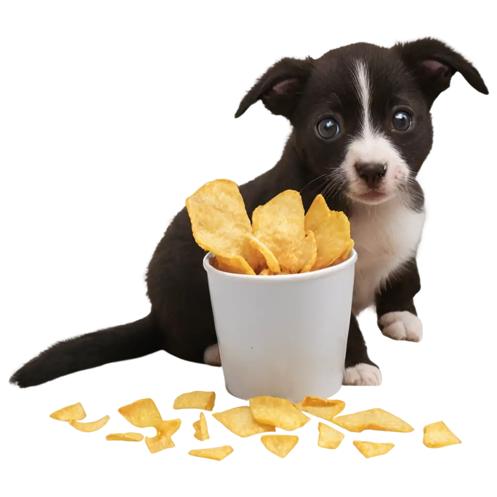 Cat-Eating-Chips-with-Dog-Stealing-Them-PNG-Fun-and-Playful-Image-for-Your-Design-Projects