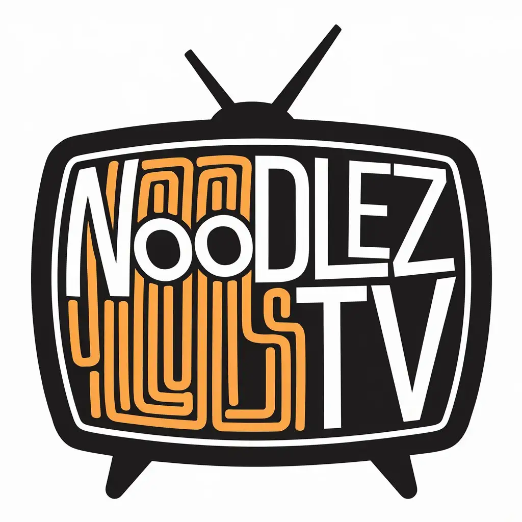 LOGO Design For Noodlez TV Television with Noodle Typography in Internet Industry