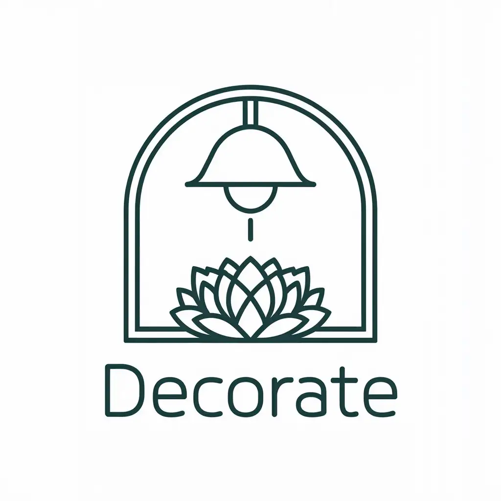 LOGO Design for DecoRate Minimalist Succulent and Lamp with a Clear Background