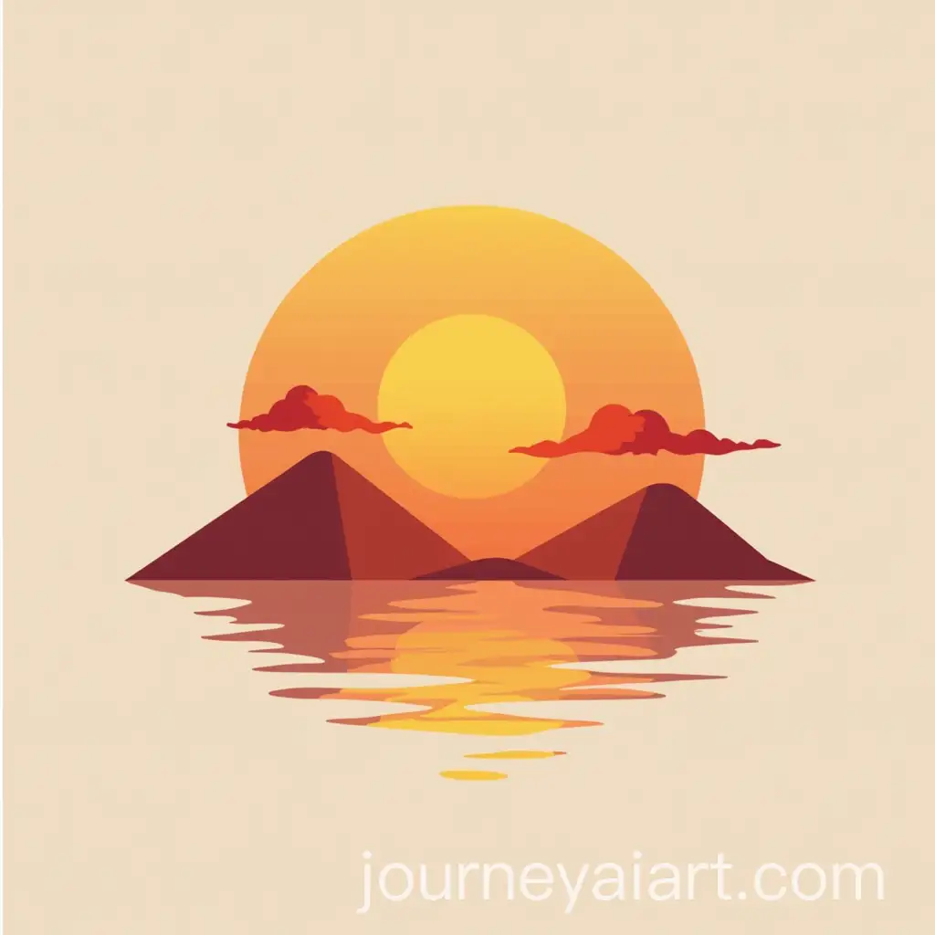 Minimalistic-Symmetric-Asian-Sunset-Logo-with-Origami-Clouds
