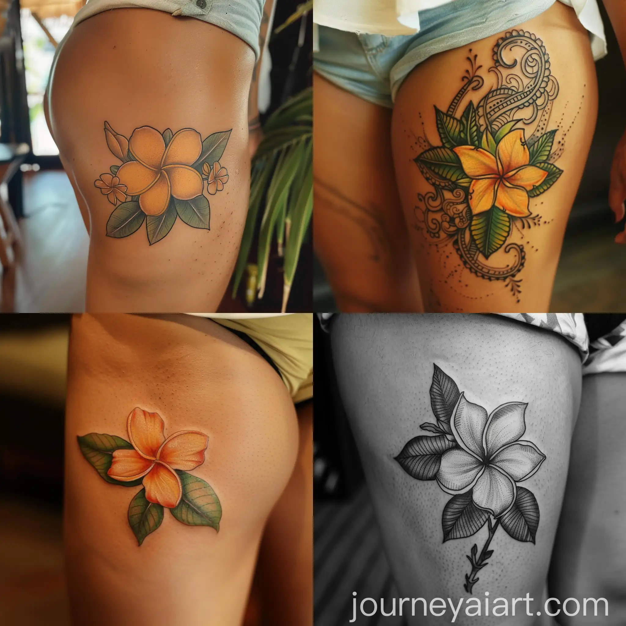 Flashing-Frangipani-Flower-Tattoo-Design