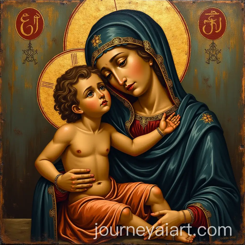 Orthodox-Icon-Depicting-the-SAI-Art-Prompt-Expansionorrow-of-the-Blessed-Virgin-Mary-During-the-Passion-of-Christ