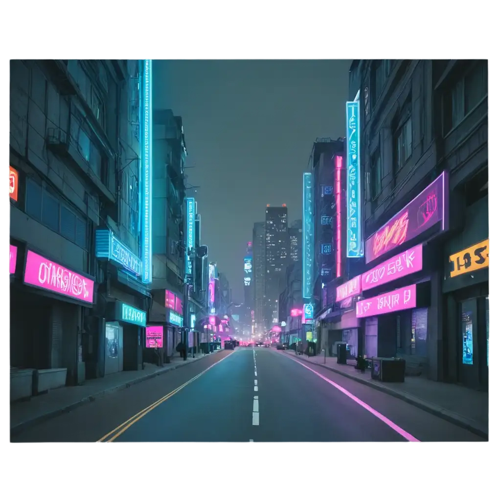 Cyberpunk-Neon-Street-with-High-Builder-PNG-Image-Futuristic-Urban-Landscape