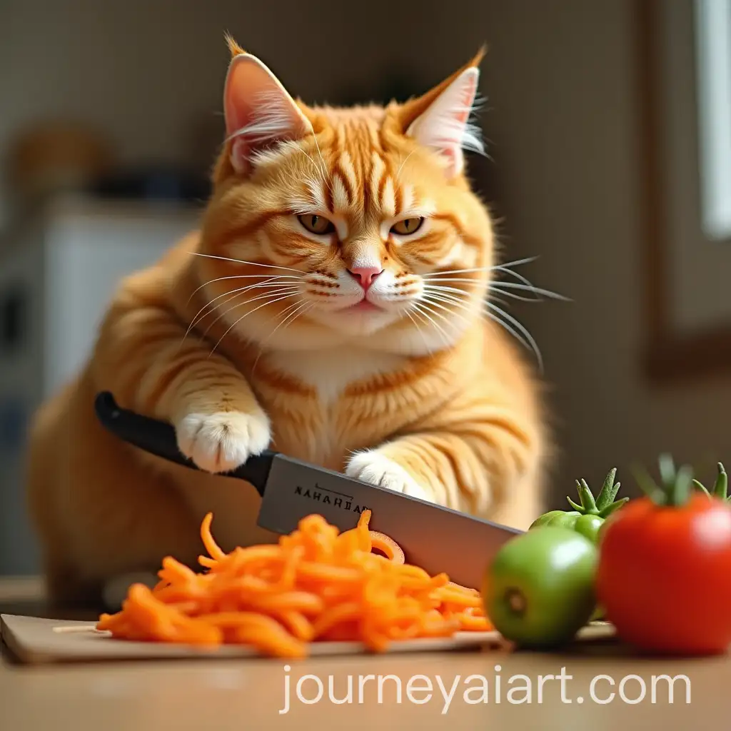 Orange-Fat-Cat-Slicing-Vegetables-in-a-Kitchen-Setting