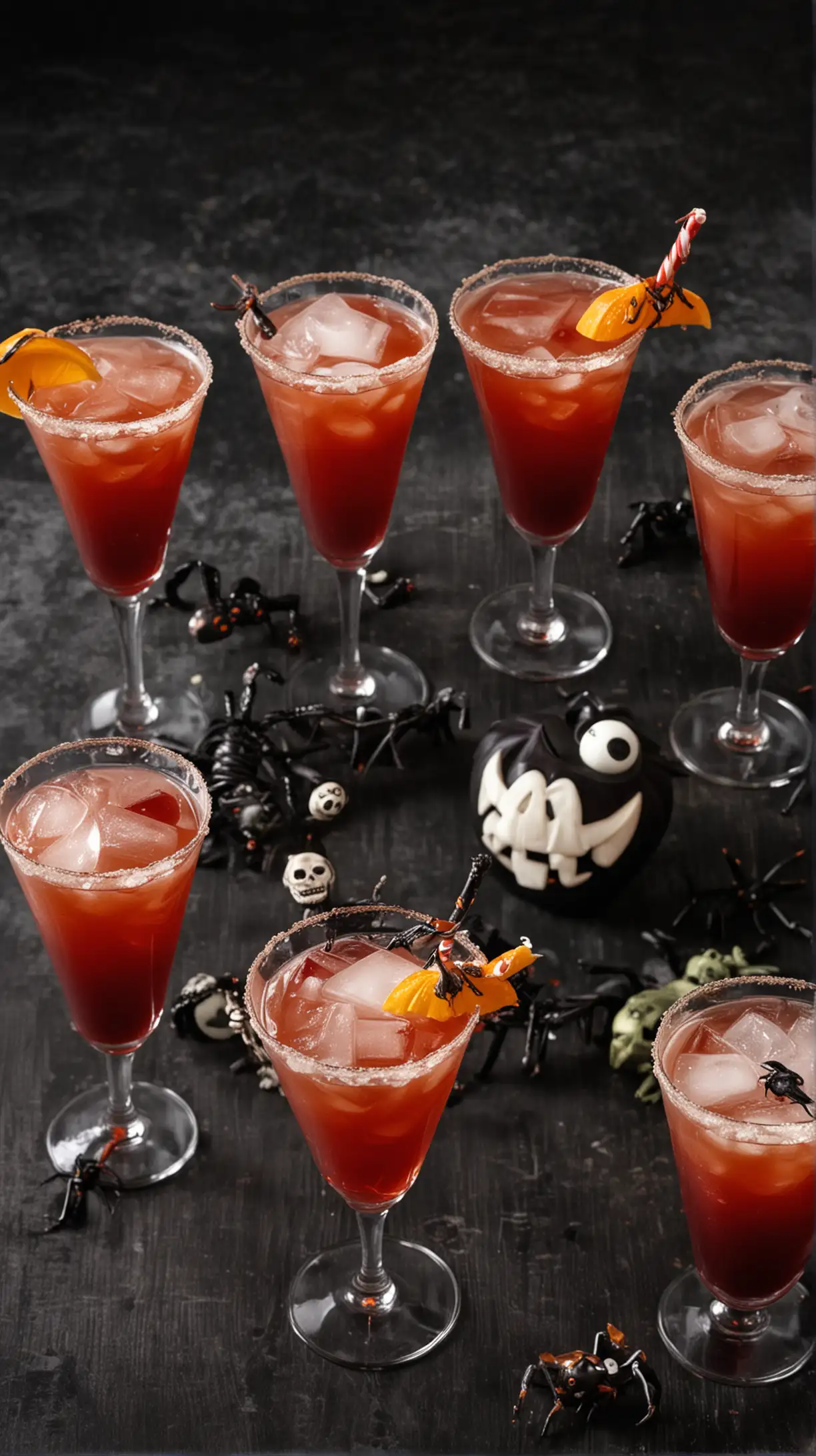 Colorful Halloween Cocktails on Spooky Night