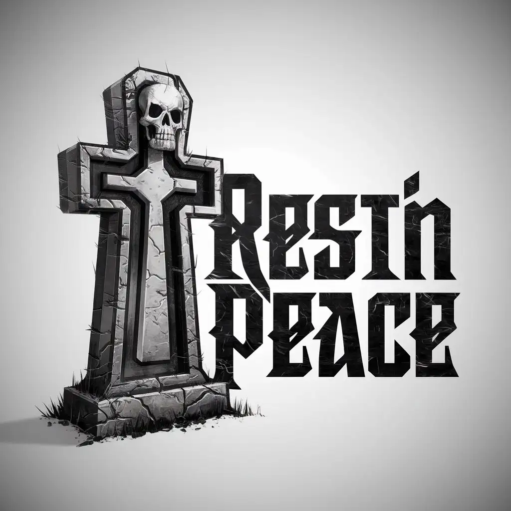 LOGO-Design-For-Restinpeace-Gravestone-and-Skull-Theme