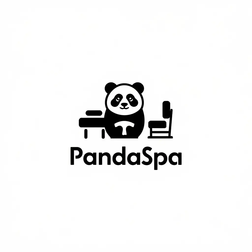 a vector logo design,with the text "pandaspa", main symbol:panda,Minimalistic,be used in Internet industry,clear background