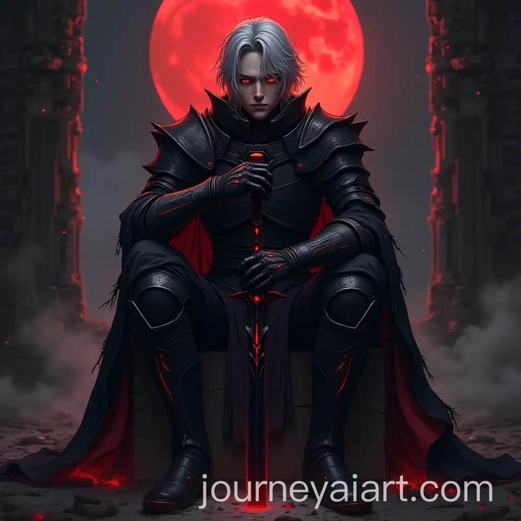 SilverHaired-Warrior-in-Ancient-RuinsAI-Image-Expansion-with-BloodRed-Moon-and-Cursed-Armor