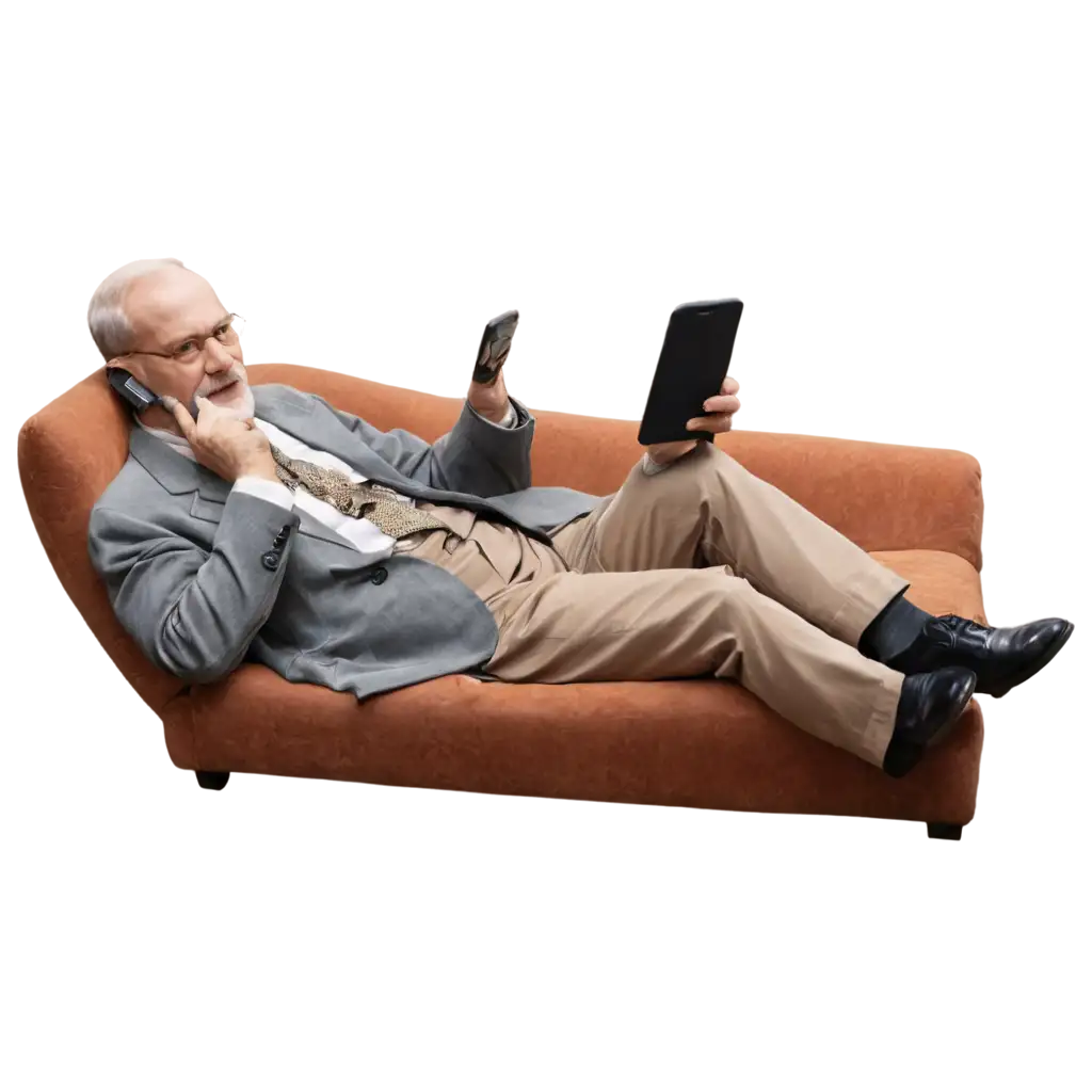 Sigmund-Freud-on-Couch-Having-Videoconference-PNG-Image