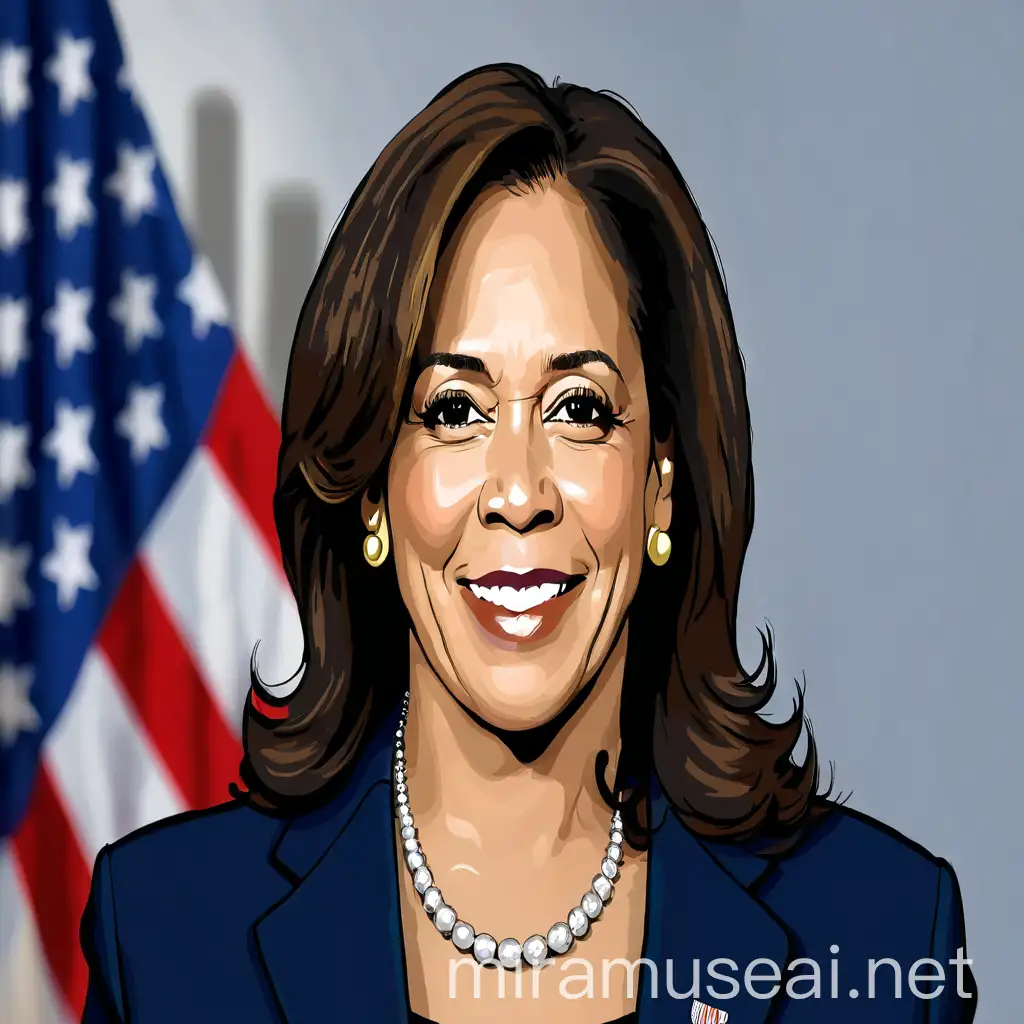 Handdrawn Portrait of Kamala Harris