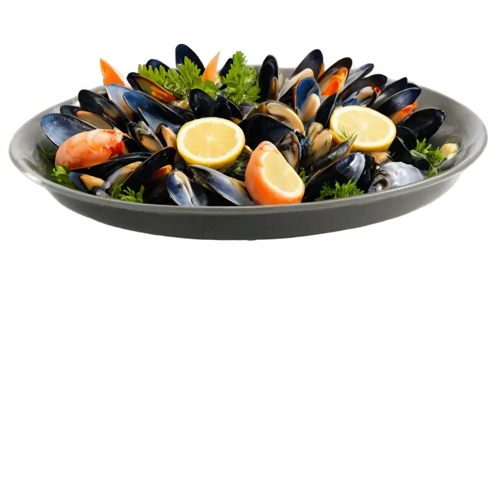 Delicious-Seafood-with-Lemon-Sauce-PNG-Image-Mussels-Shrimps-and-Squid-Rings