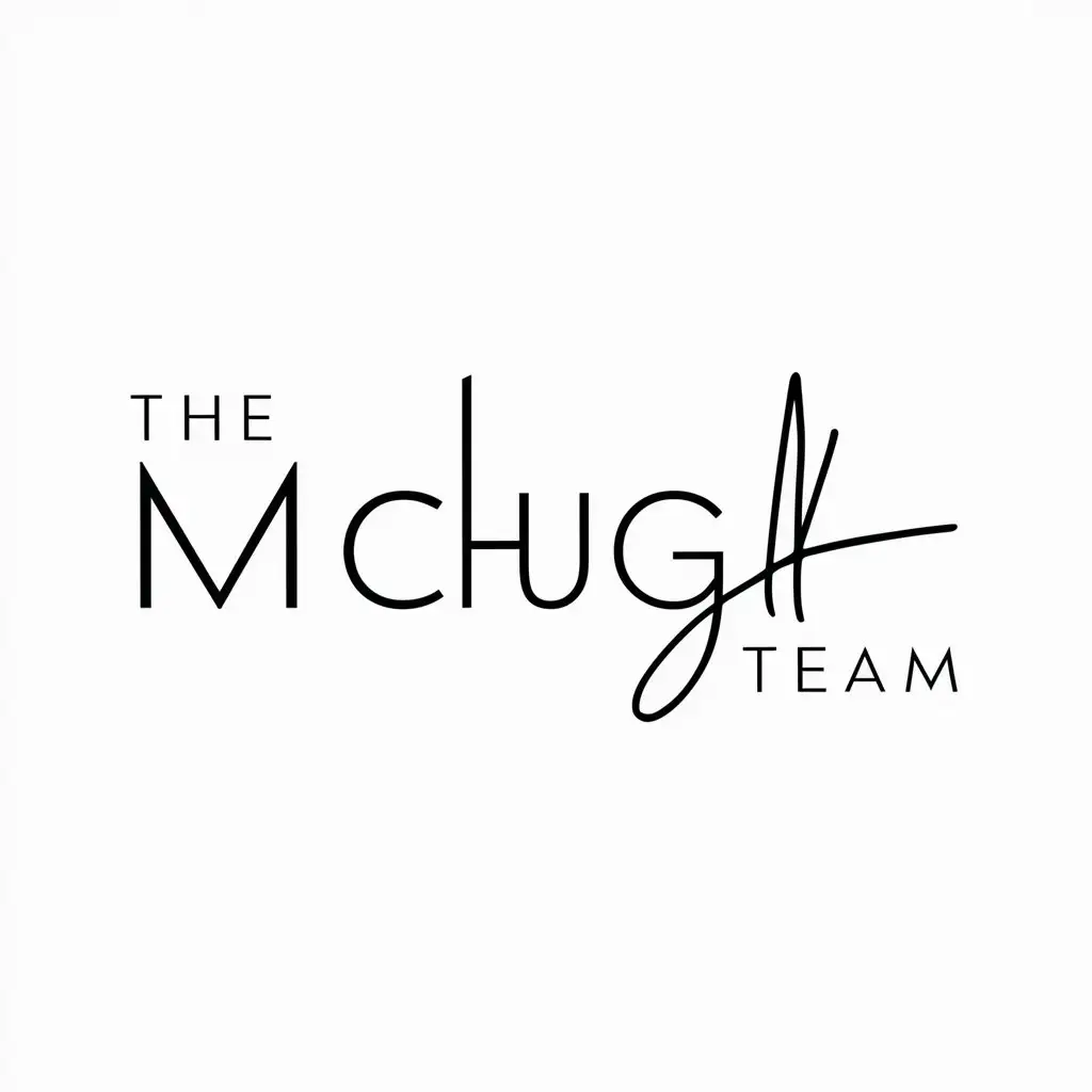 LOGO Design for THE McHUGH TEAM Minimal Signature Classic Modern Style for Real Estate