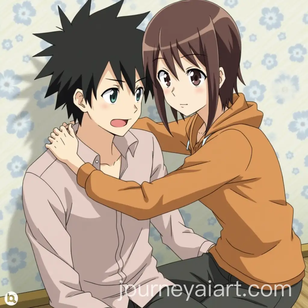 Eren-and-Mikasa-Cuddling-in-Official-Anime-Screenshot