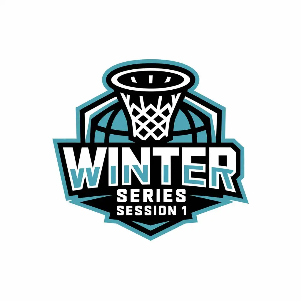 LOGO Design for Winter Series Session 1 Basketball Hoop Winter Theme for Sports Fitness Industry