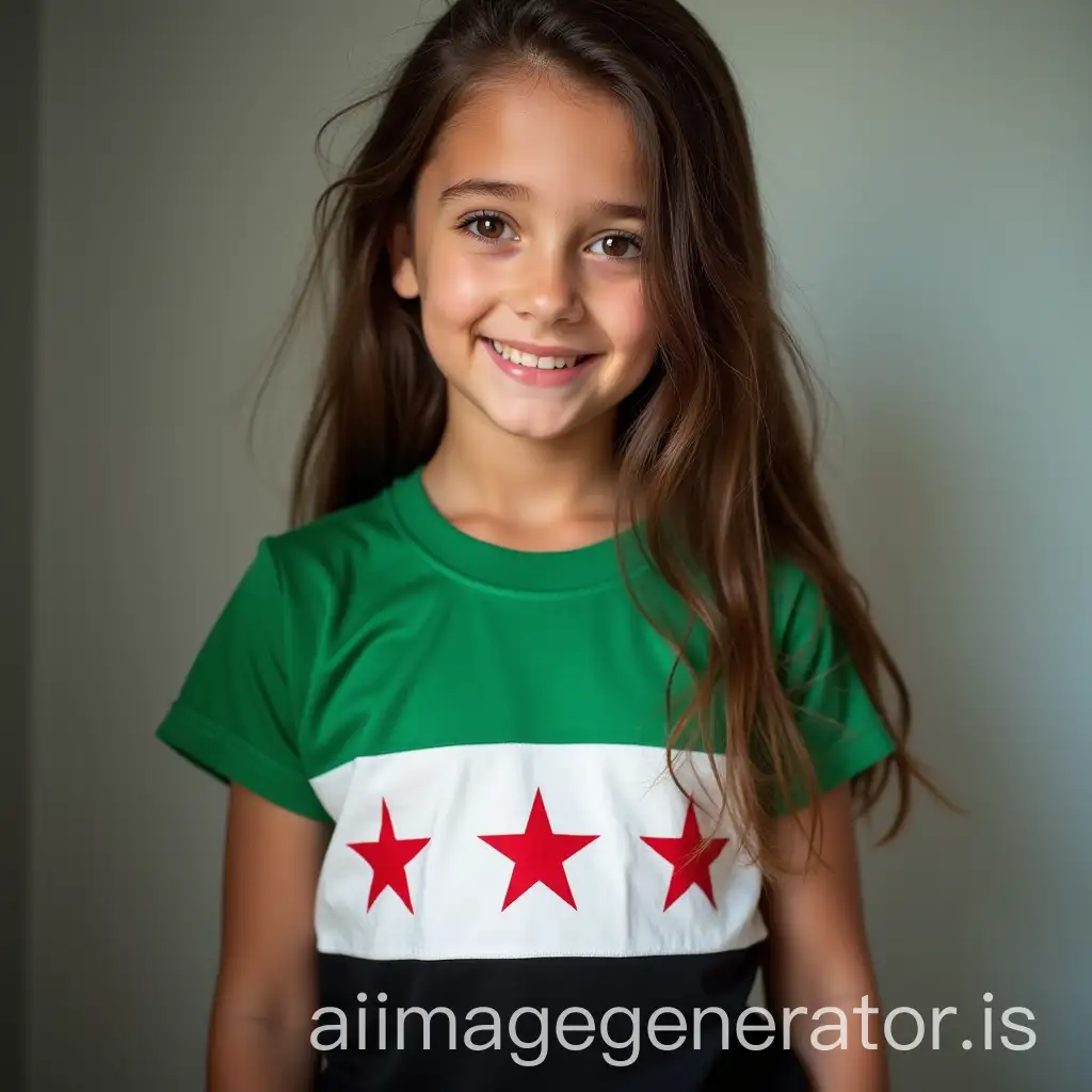 Girl-Wearing-Syrian-Revolution-Flag-Shirt-with-Red-Stars