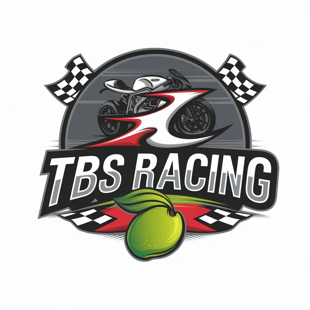 LOGO Design for TBS Racing Vector Logo with Tactic Round Ext Exd Blk It Font Mango Racer and Motor Theme