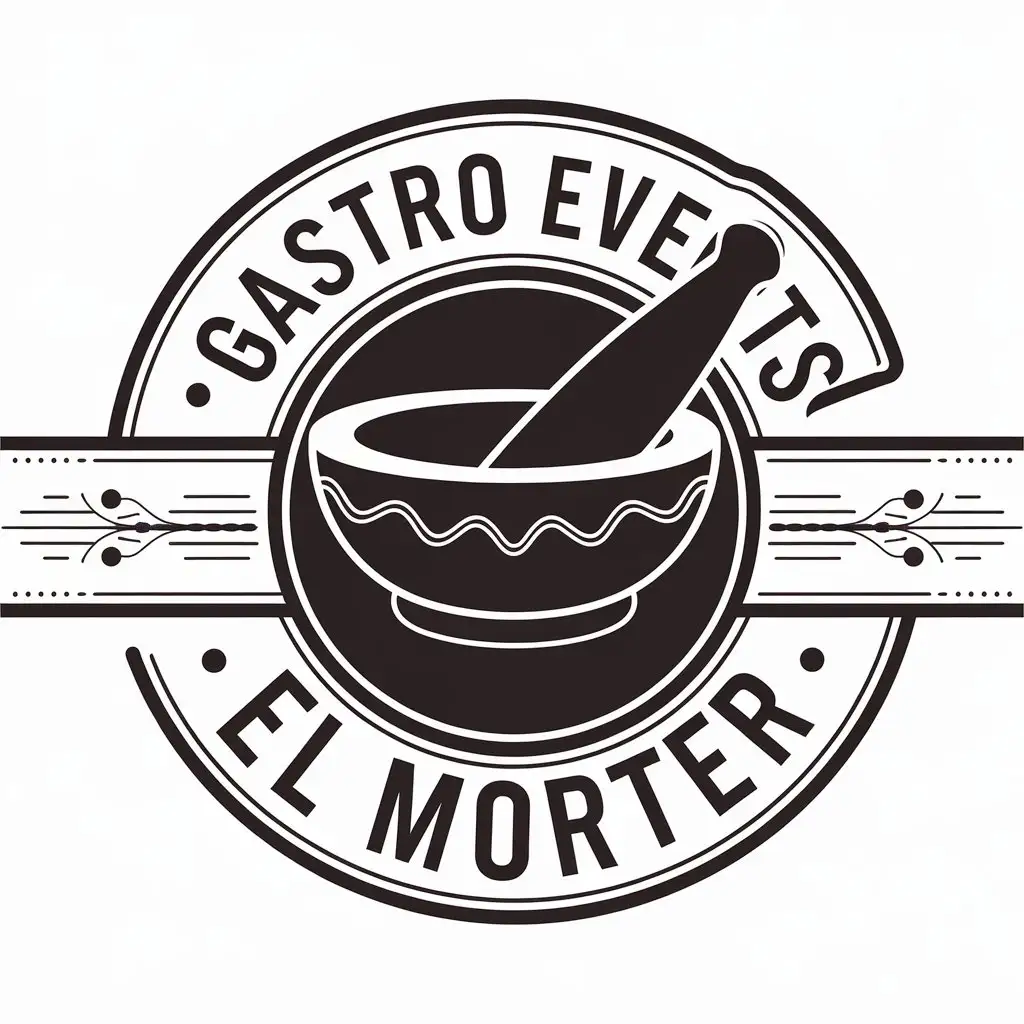 LOGO-Design-for-Gastro-Events-El-Morter-Kitchen-Mortar-Symbol-in-a-Complex-Design-for-the-Restaurant-Industry