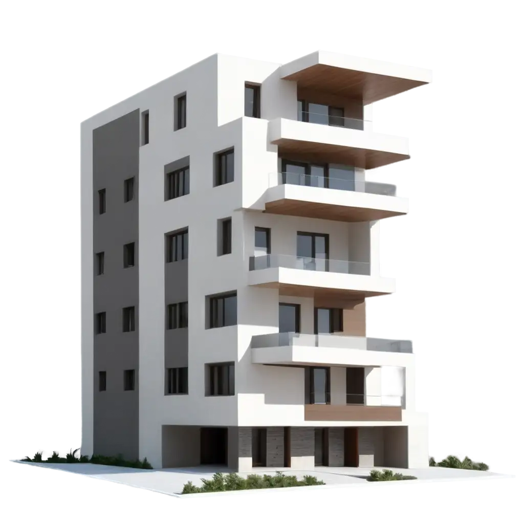 Modern-4Floor-Private-Building-with-2-Apartments-per-Floor-HighQuality-PNG-Image