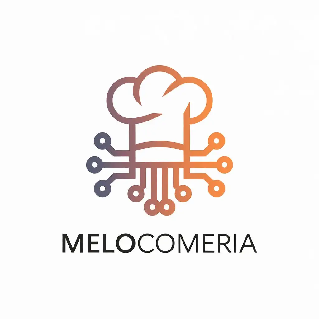 LOGO Design for MelocomerIA Culinary and AI Fusion in Vector Art