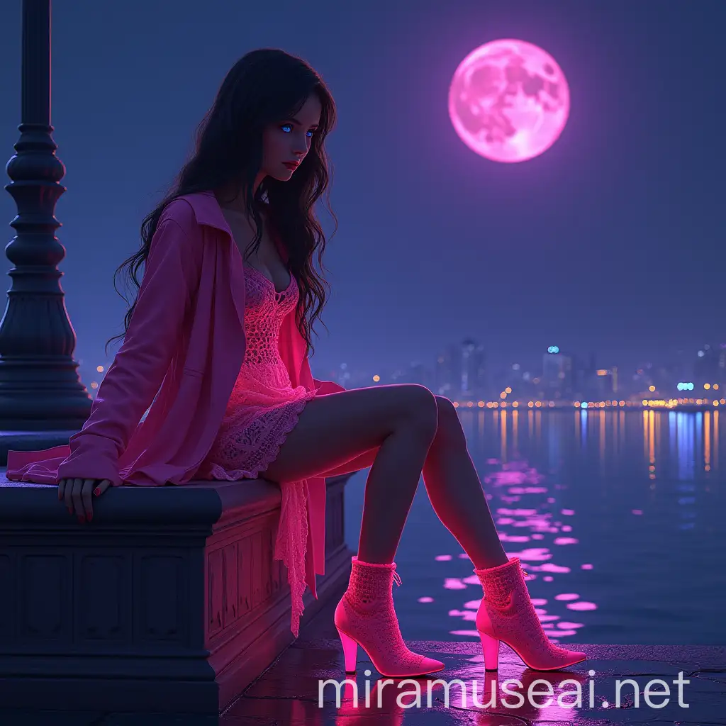 3d 8k minimal realstic illustrator minimal 19 year old hot girl beside the palace in Italy in stunning wearing amazing digital Nano light stunning crochet dress with digital Nano light and purple moon with highlight at the midnight 3D 8k minimal illustrator minimal women fairytale sitting on the cornor of the california huge and high building with her light pink digitallight stunning dress nice breast light in the midnight with her yellow digital light suite with her longest hair and beautiful face watching the amazing sunset cinematic reflection Aivision, strong neon colors, full body of beautiful young women with dramatic expression, prety blue eyes , full red lips, brown hair, She wears blouse ,Mini skirt, coat with amazing high heel boots in neon colors,full body . Modern cloth. she stands in the street anxiously , dark winter environment and gloomy, image realistic, realistic facial features, Fairy Tail, Extremely detailed , intricate , beautiful , fantastic view , elegant , crispy quality Federico Bebber's expressive, full body, Coordinated colours, night