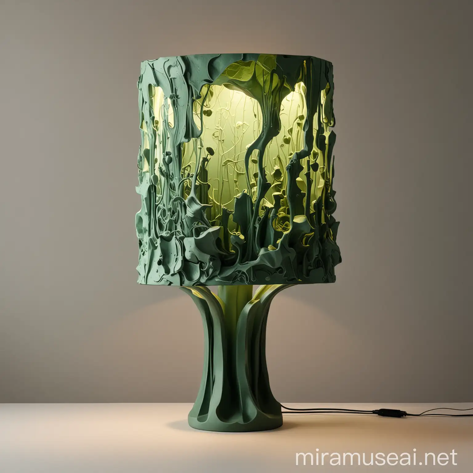 Surreal Organic Shapes Integrated in Table Lamp Design