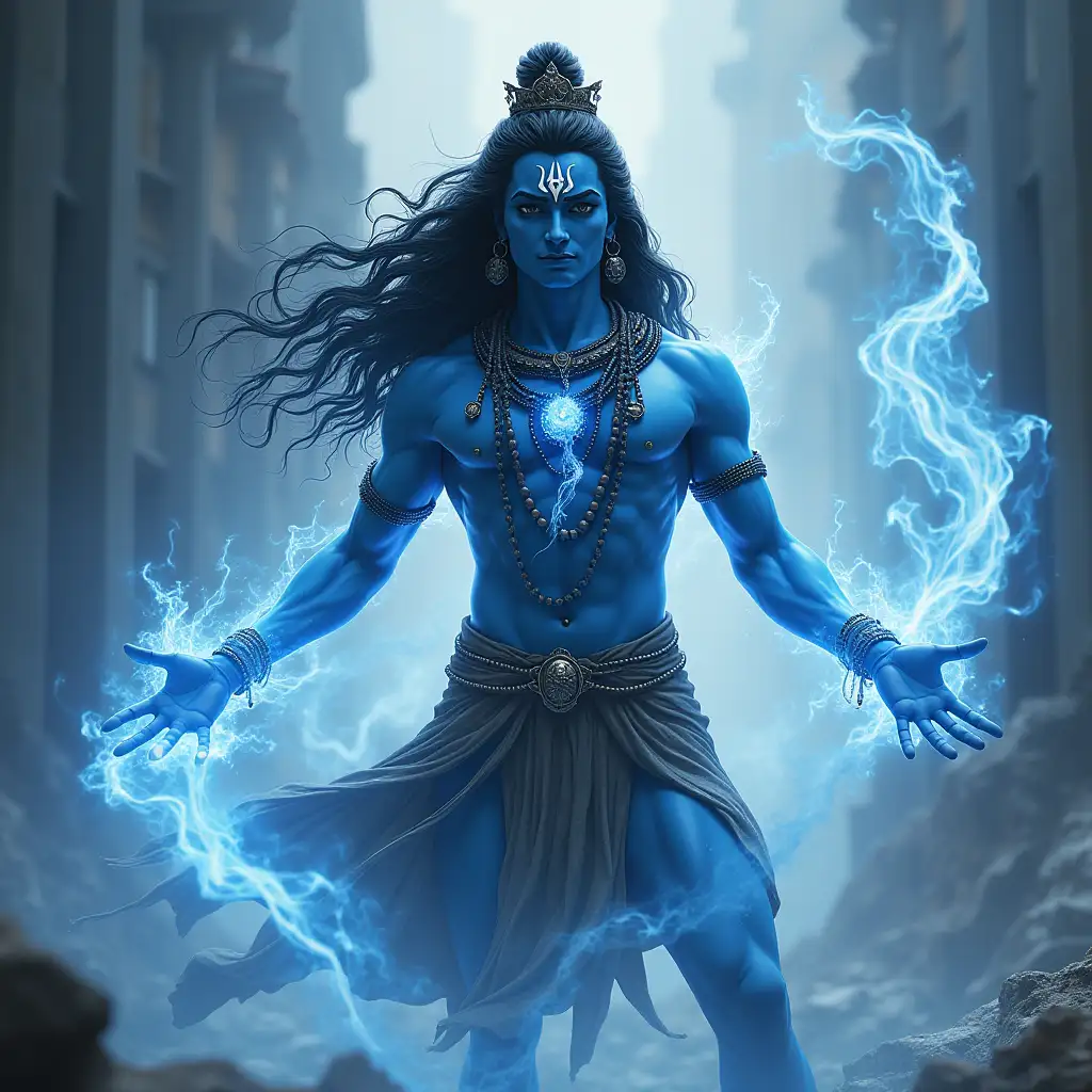 A very clear ultra dynamic image of Shiva