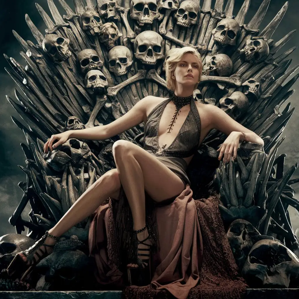 Charlize-Theron-as-Sauron-on-Throne-of-Skulls-in-Cinematic-Style