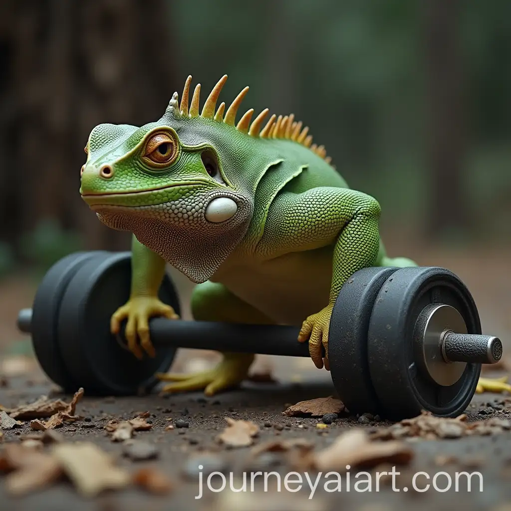 Lizard-Doing-PushUps-with-Weights-for-Strength-Training