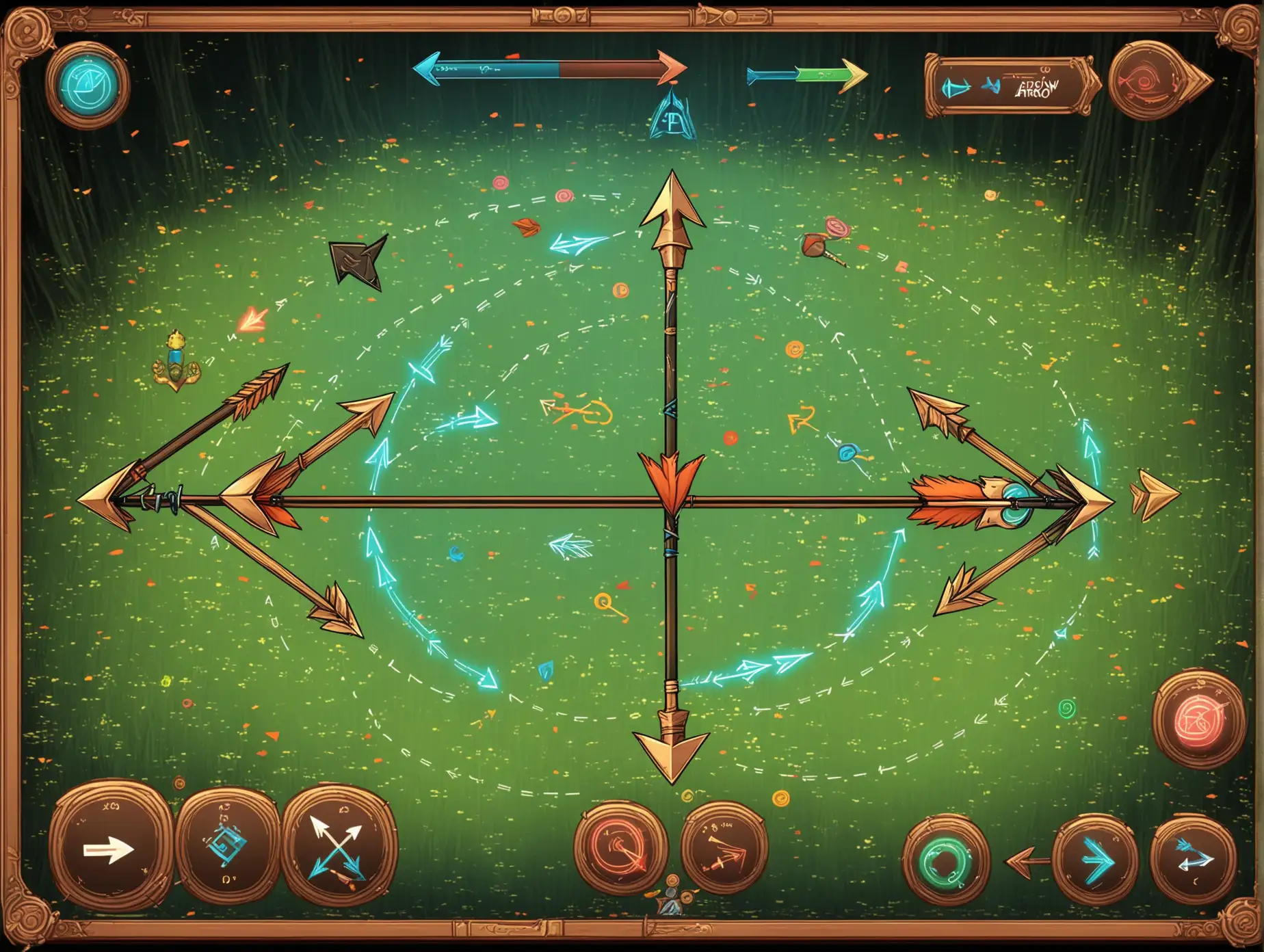 Fantasy-Arrow-Game-Interface-with-Dynamic-Design-Elements