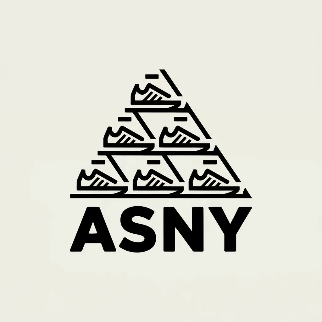 LOGO Design for ASNY Sneaker Boxes Pyramid in Complex Vector Style for Retail Industry