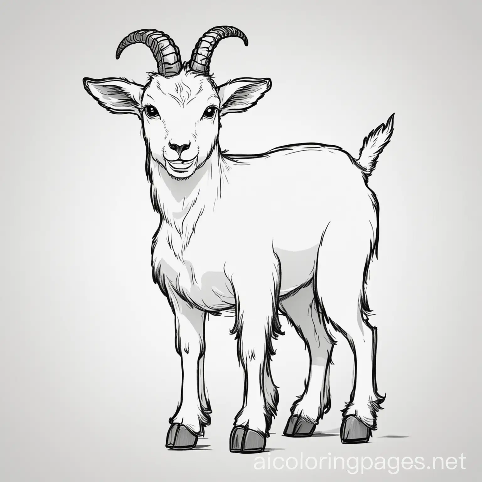 Goat-Coloring-Page-in-Black-and-White