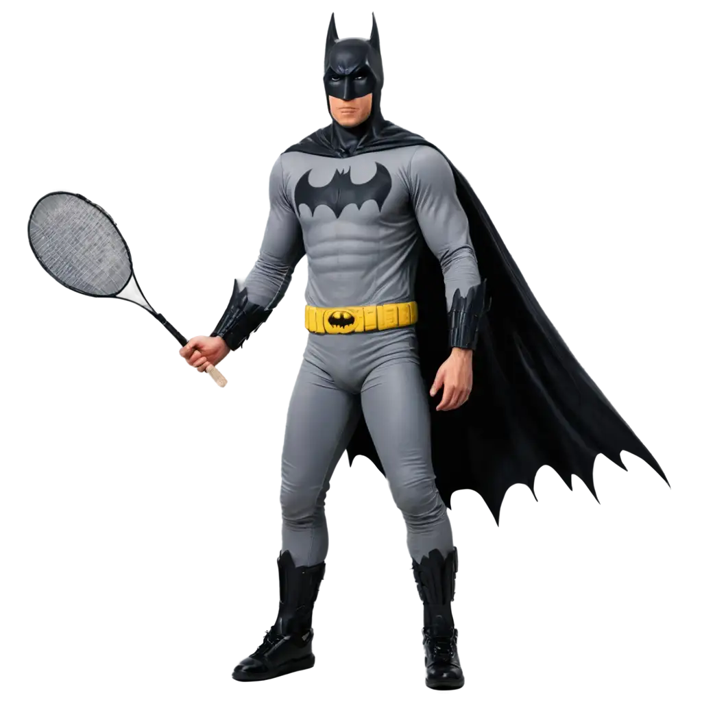 Dynamic-Batman-PNG-Image-Featuring-Badminton-Enhance-Your-Collection