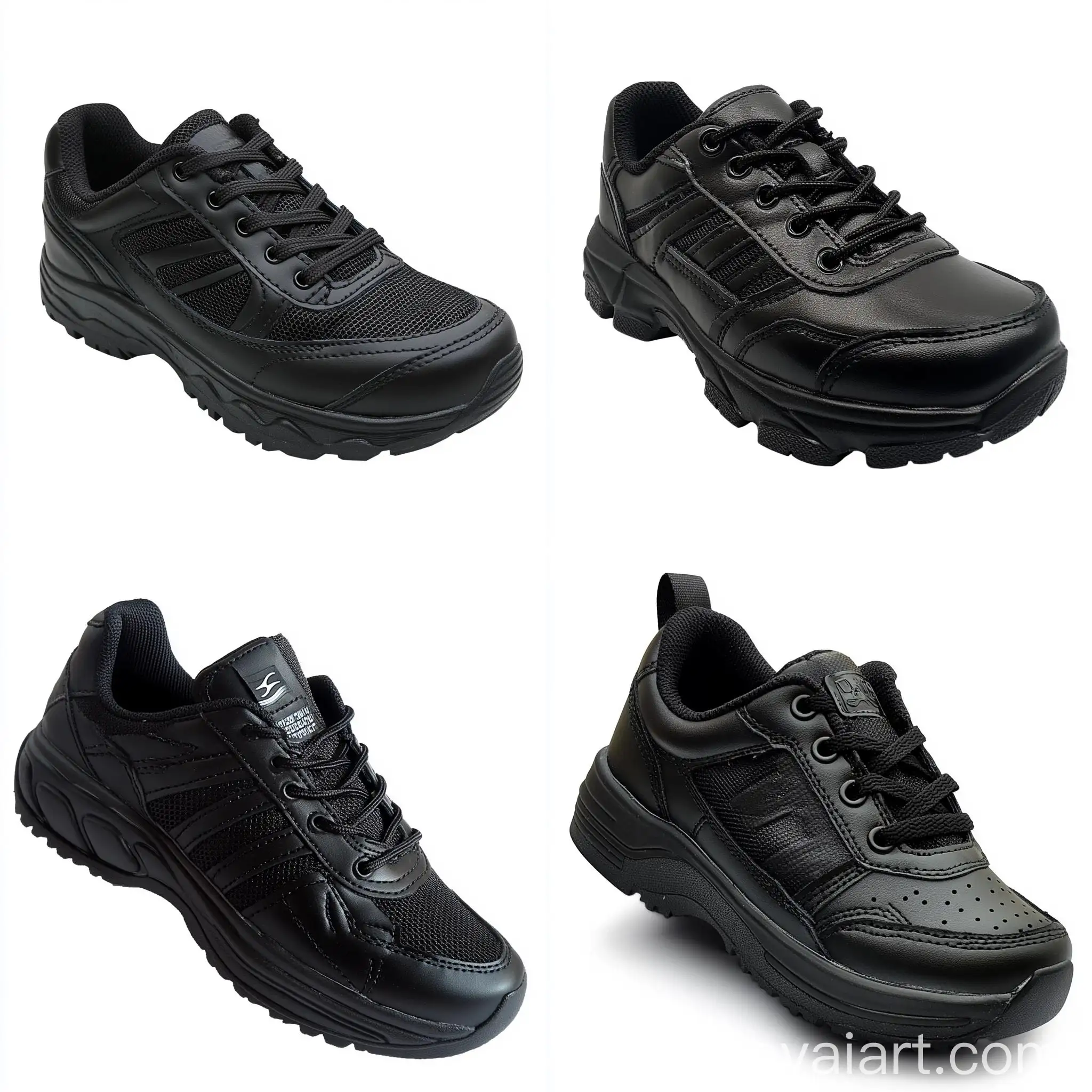 Indian-School-Childrens-Sports-Footwear-with-Black-Color-and-Unique-Bat-BirdInspired-Design