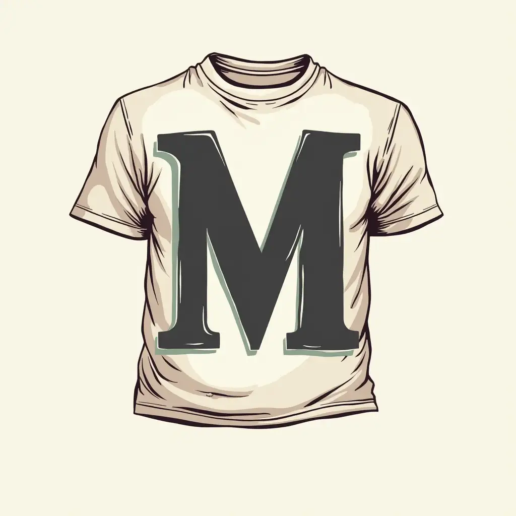 Combine letter M with t-shirt