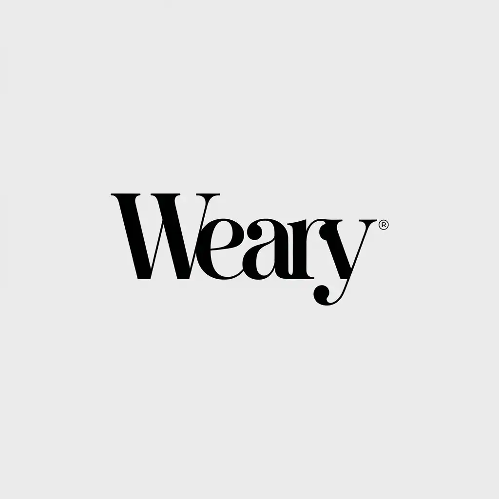 LOGO Design for Weary Minimalist BlackandWhite Font with Elegant Modern Appeal