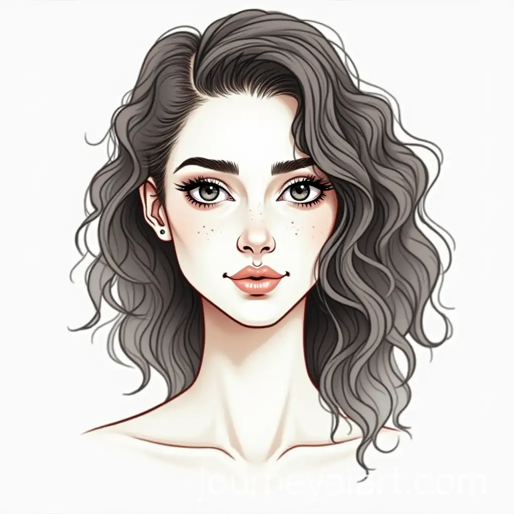 Intelligent-Gaze-Portrait-of-a-35YearOld-Woman-with-Curly-Hair