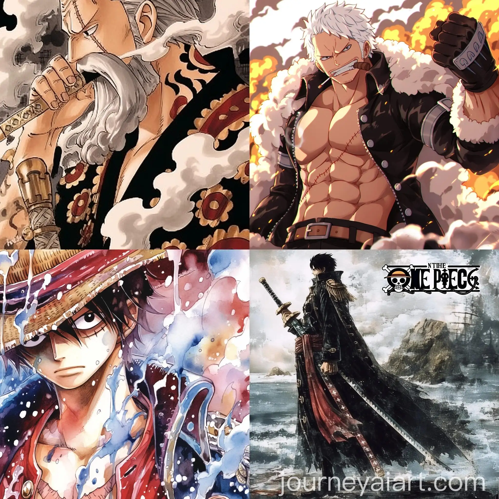 Watercolor-Painted-Manga-Character-Fast-Man-from-One-Piece