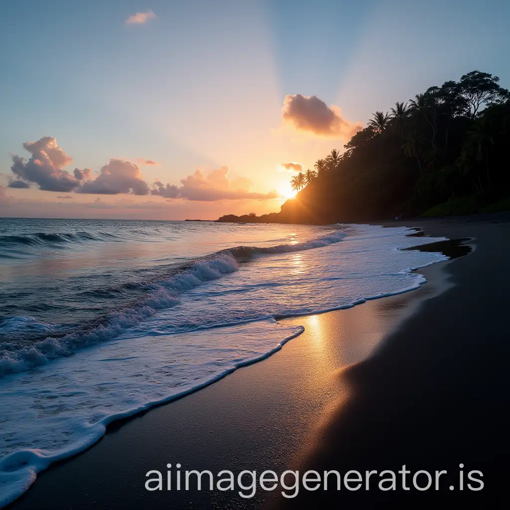 Scenic-Pacific-Coast-of-Costa-Rica-at-Dusk