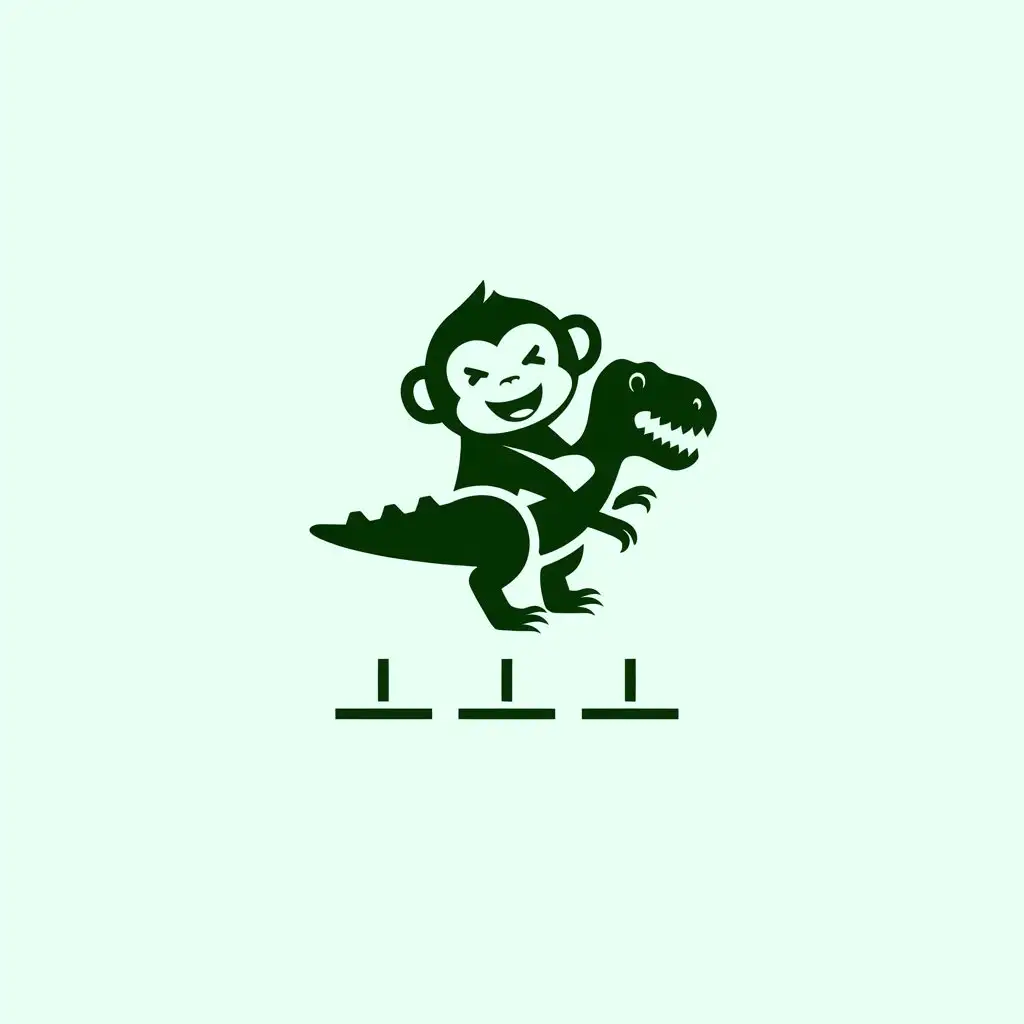 LOGO Design for Monkey on Dinosaur with Laughter Fun and Playful Travel Industry Theme