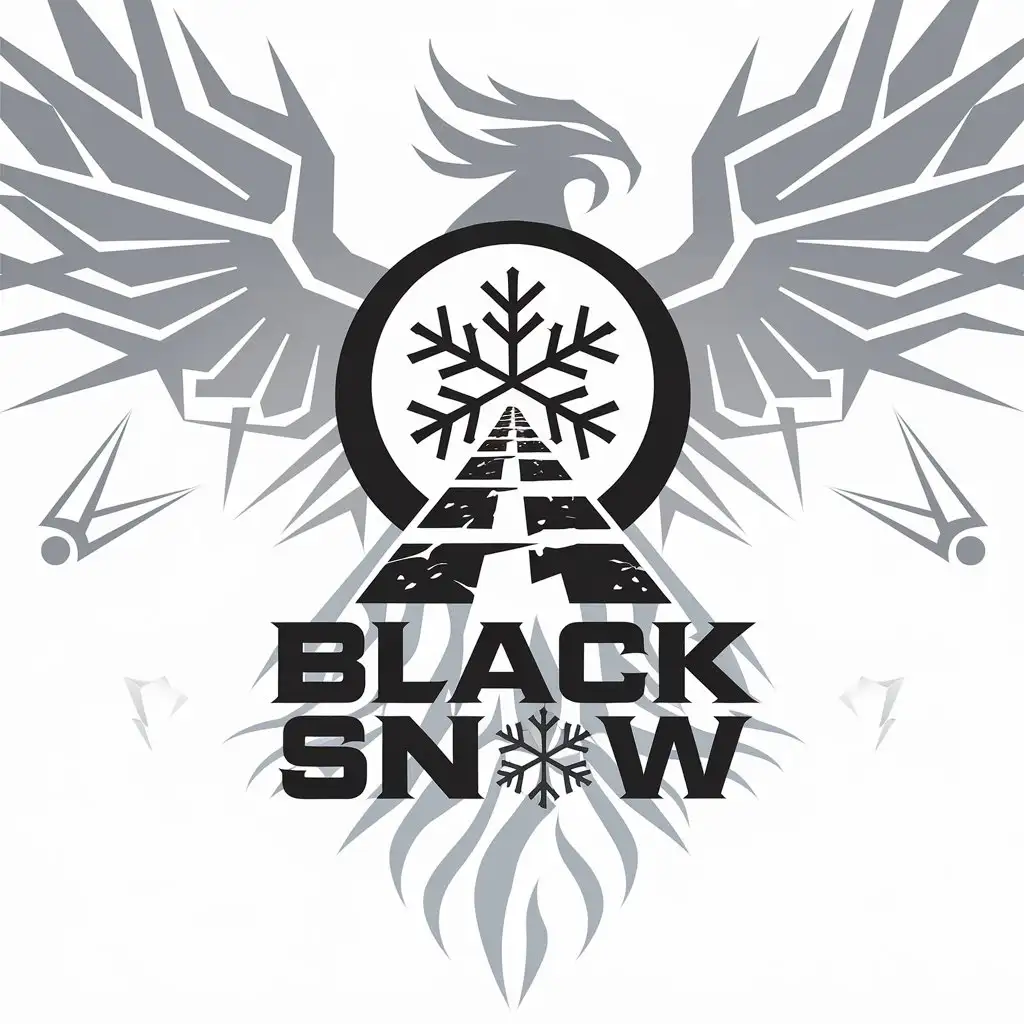 LOGO Design For Black Snow Path to Life Through Ashes and Snowflake Theme