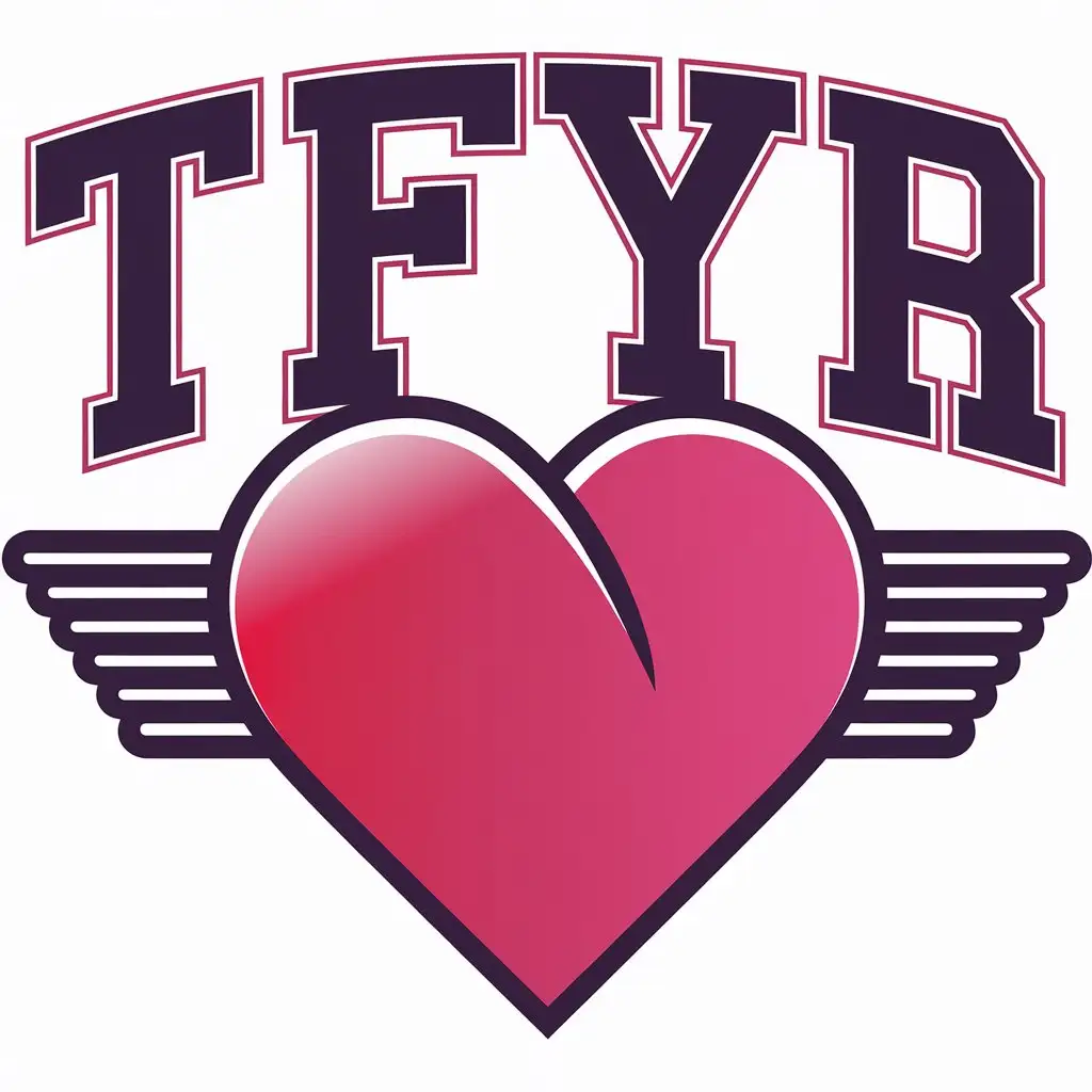 a vector logo design,with the text "TFYR", main symbol:heart,Moderate,clear background