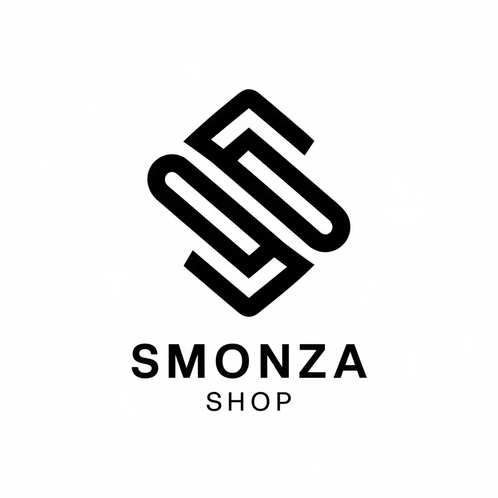 a vector logo design,with the text "SMONZA SHOP", main symbol:s,complex,be used in Retail industry,clear background