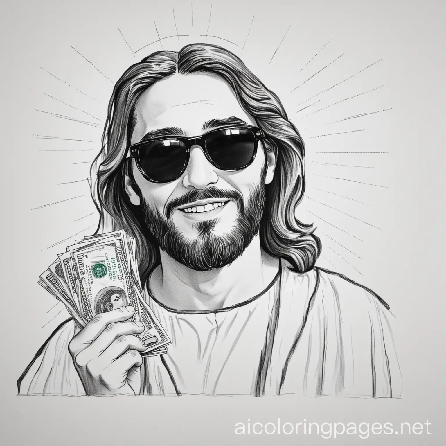 Jesus-with-Cash-and-Sunglasses-Coloring-Page-for-Kids