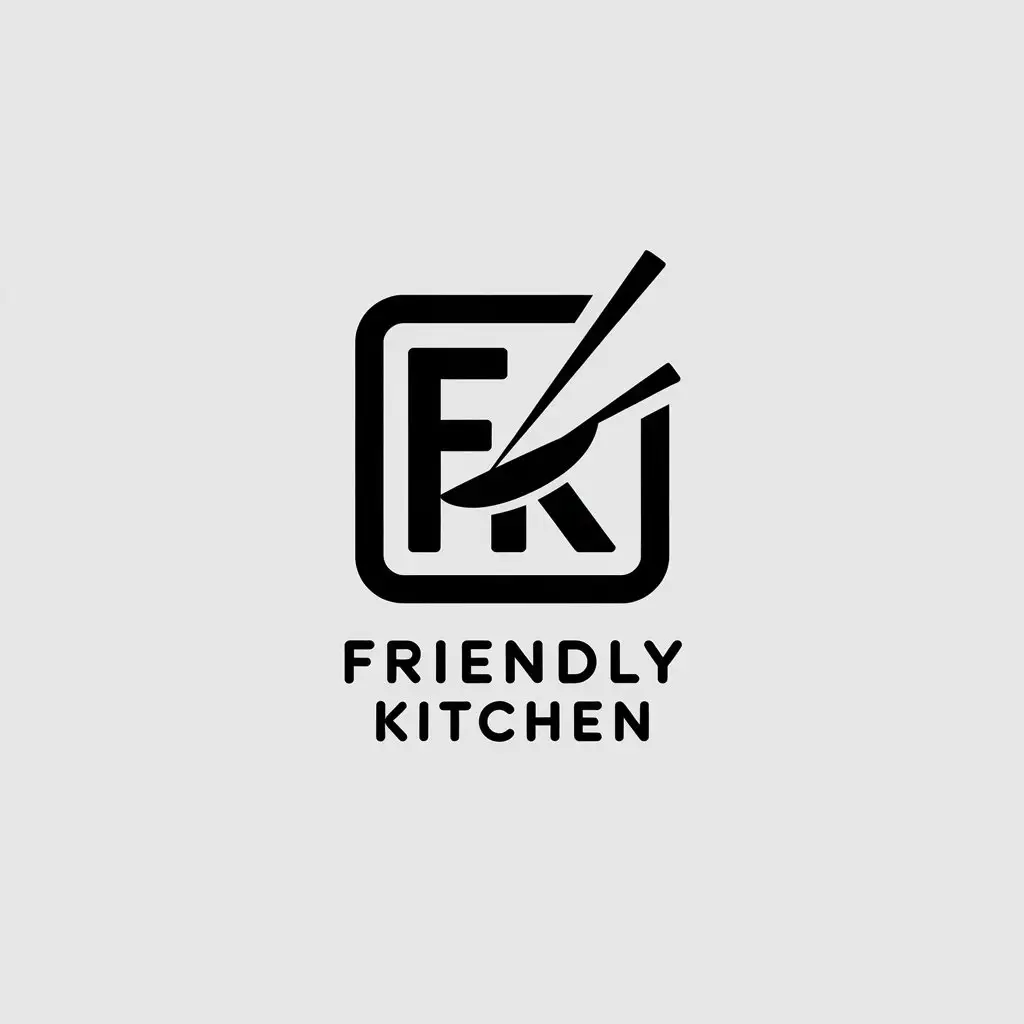 LOGO-Design-for-Friendly-Kitchen-FK-Square-with-Sushi-Wok-Theme