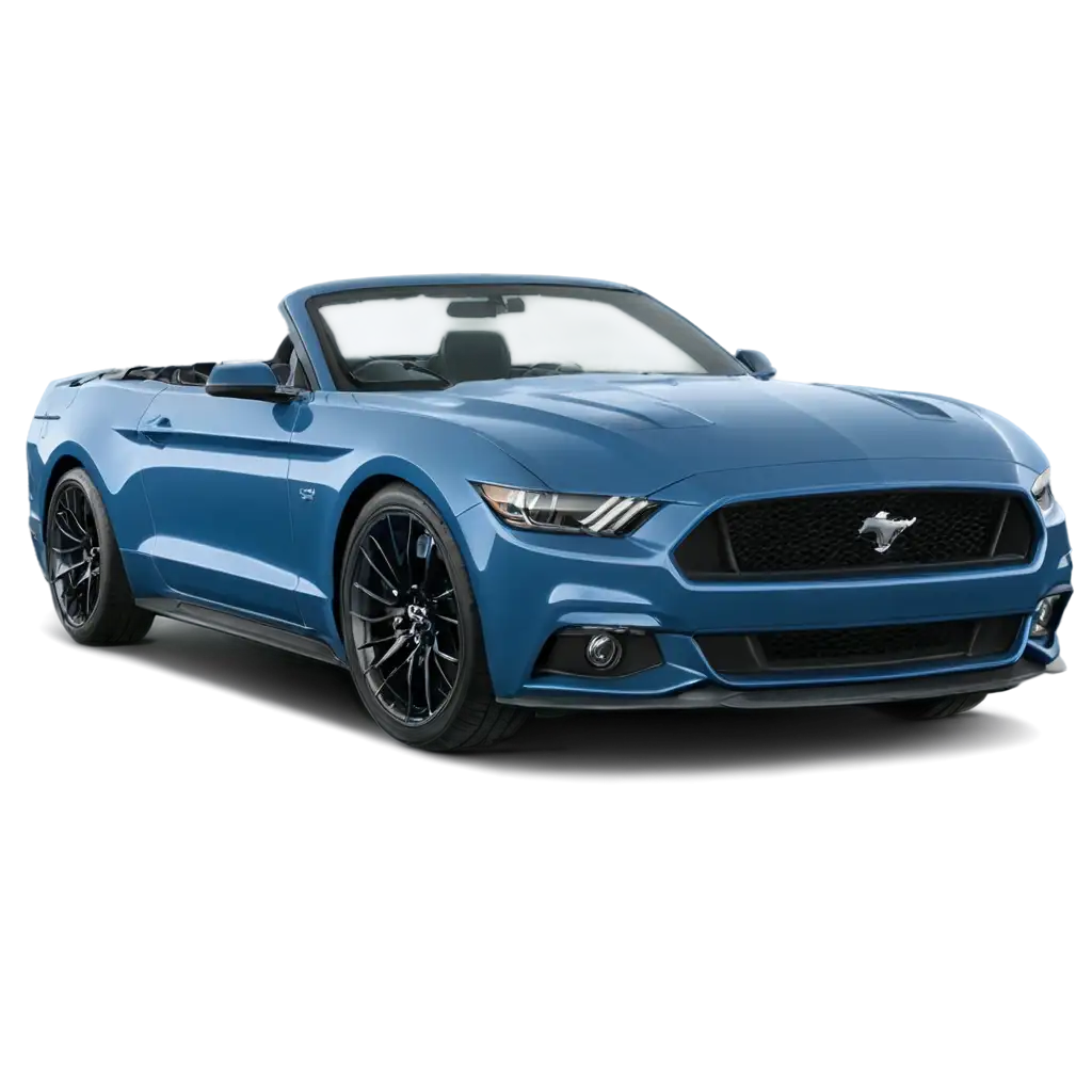 blue Ford Mustang convertable generation 6 on Las Vegas strip