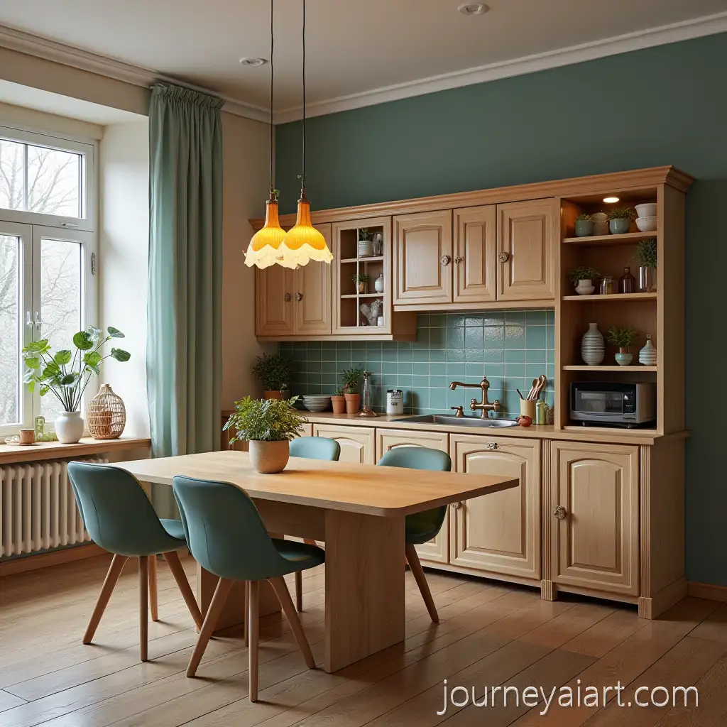 Kamaz-Truck-Driving-Through-Birch-Forest-in-Humorous-Style