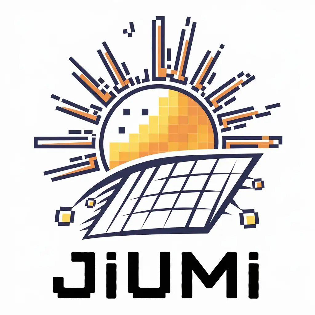 LOGO-Design-for-JiuMi-Pixel-Sun-and-Solar-Panel-in-Technology-Industry