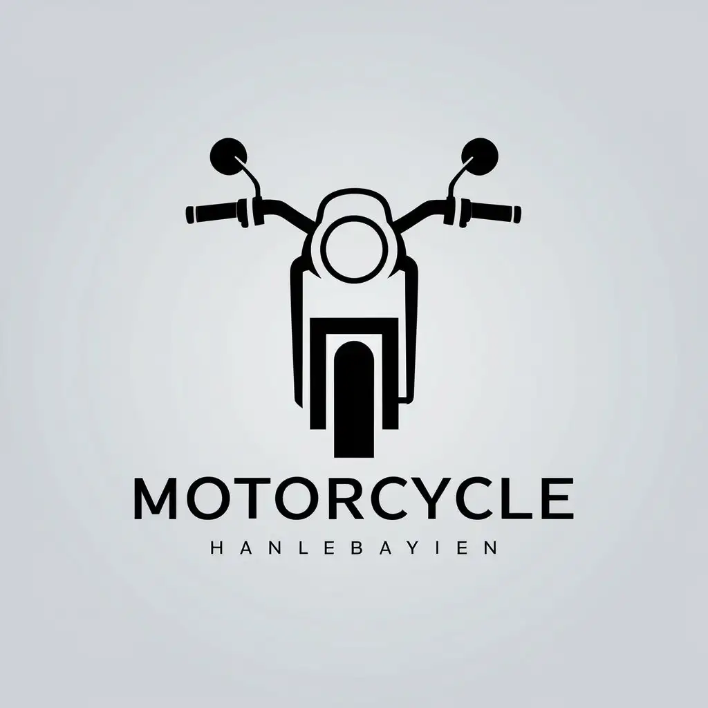 LOGO Design for Motorcycle Handlebar with Headlight Minimalistic Symbol for Automotive Industry