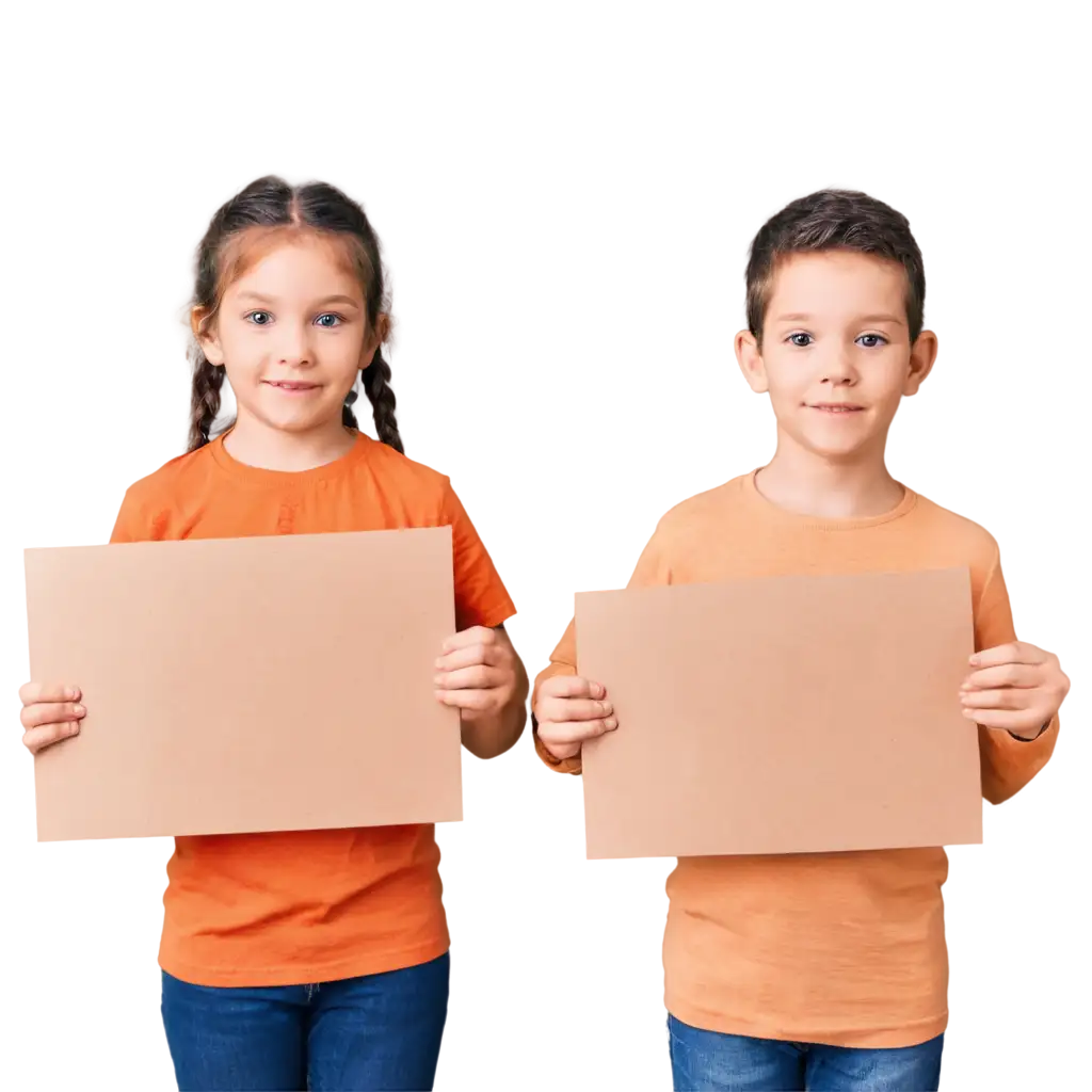 Two-Kids-Showing-Blank-Placard-PNG-Image-Creative-and-Versatile-Visual-Content